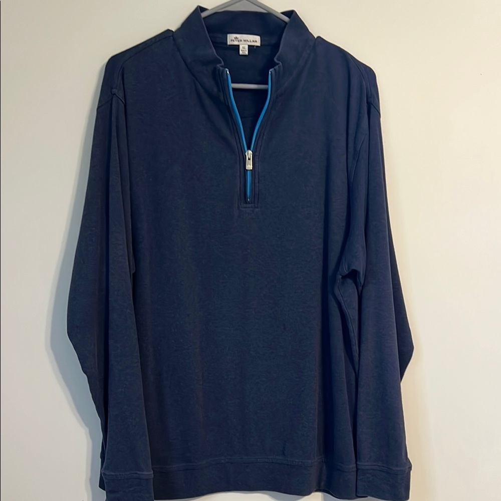 Peter Millar Navy Blue Zip Up Sweater